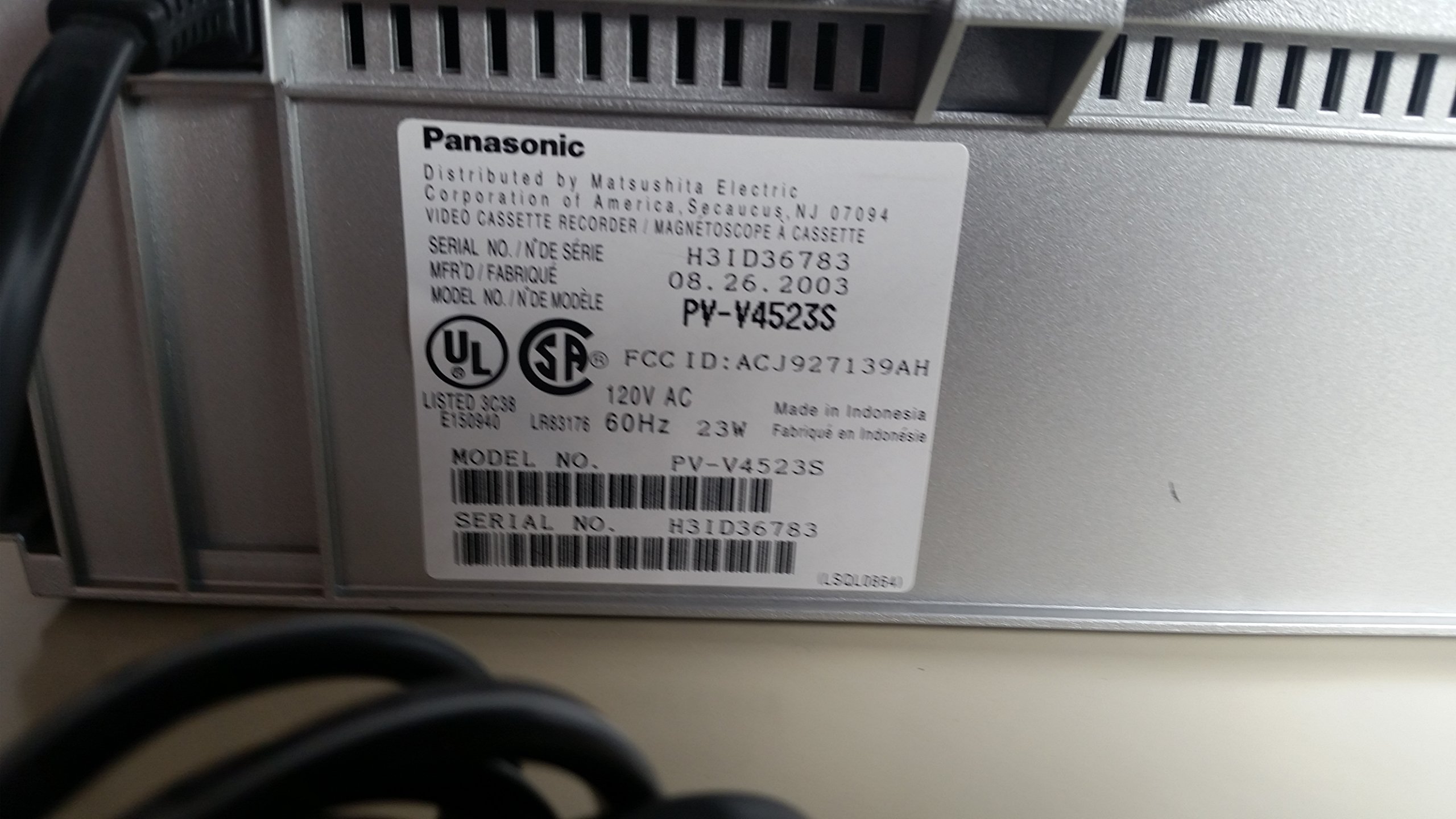 Amazon.com: Panasonic PV-V4523S 4-Head Hi-Fi VCR (2003 Model